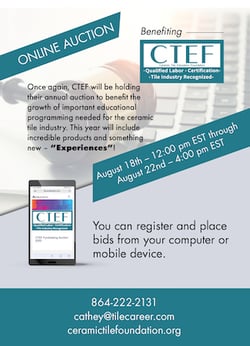 CTEF Online Auction: 8/20 through 8/27. Mark Your Calendar!