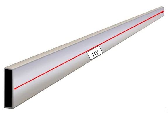 A ten foot straight edge aluminium rectangular box determines flatness