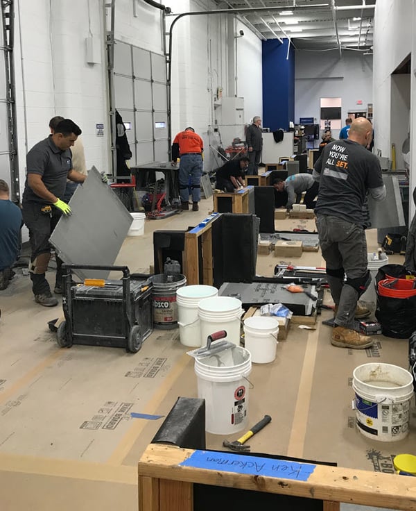 Avalon Flooring hosted the hands-on portion of the CTI test at its Cherry Hill NJ facility