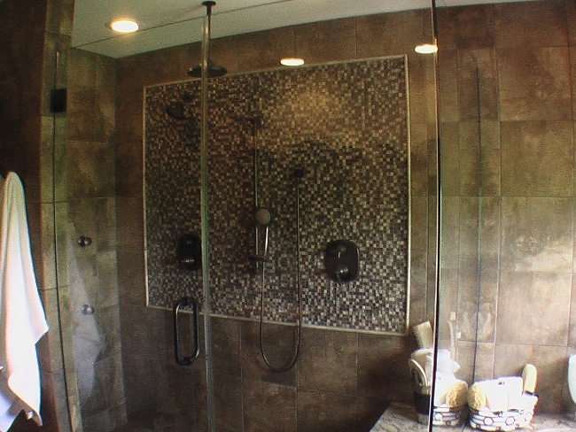 Full bath remodel tile installation