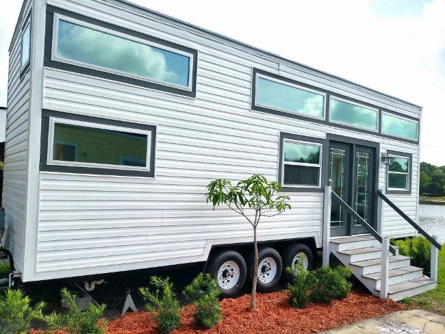 The West Michigan tiny house in its Orlando location
