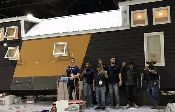 The J&R Tile installation team at Coverings 2018