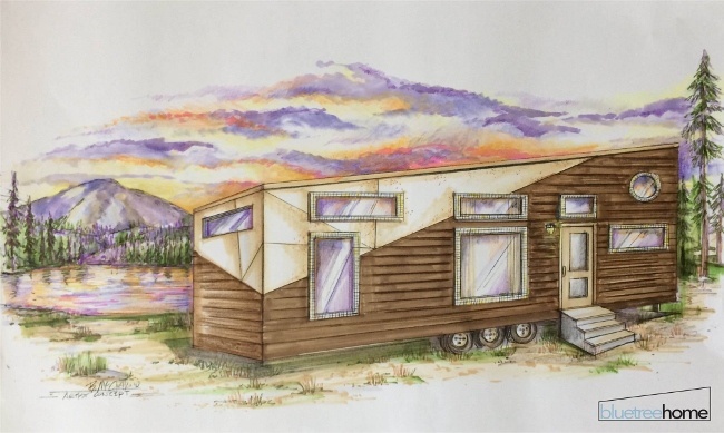 Tiled Vitruvian Tiny House by BlueTreeHome's Nikki Vega Mimics Nature