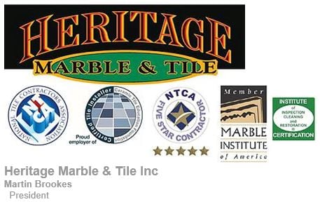 How Heritage Marble and Tile promotes certification - email signature