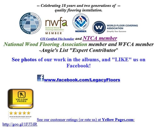 Legacy Floors Promotes Qualified Tile Installation on Emails