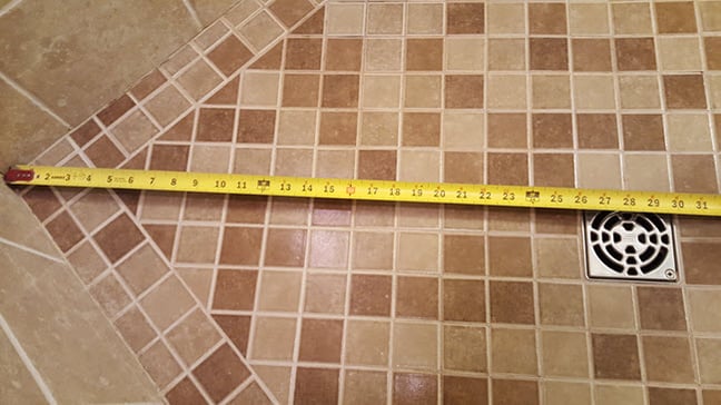 Measure the distance to the drain