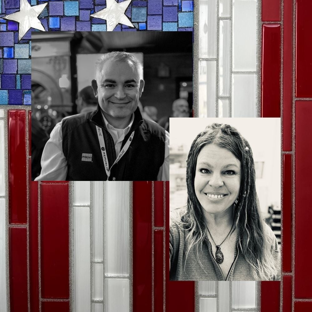 Angie Halford Ré, Ron Nash Discuss Flag Mosaic for Coverings Raffle