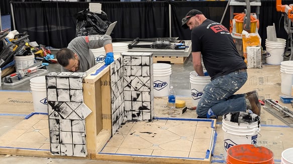 Certified Tile Installer (CTI) hands-on exam at TISE